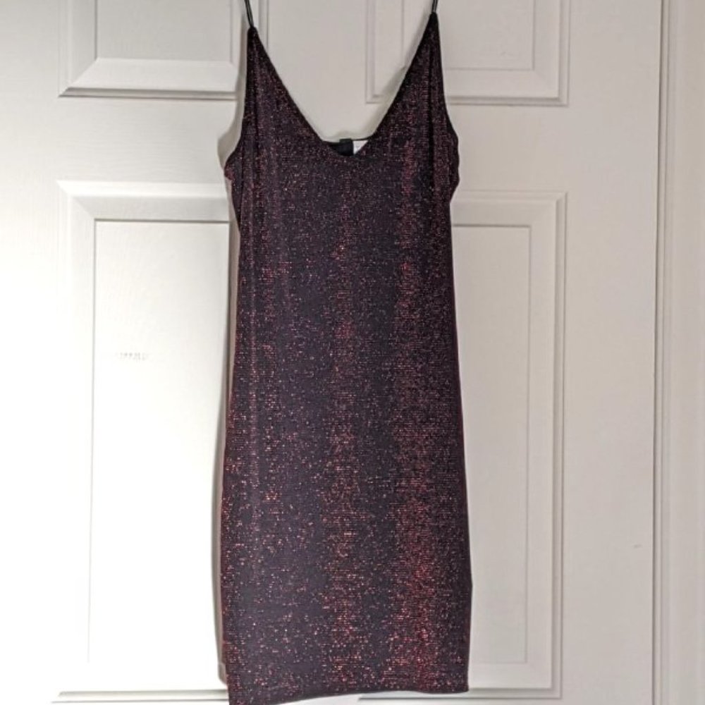 H&M Glittery Metallic Bodycon Dress NWT